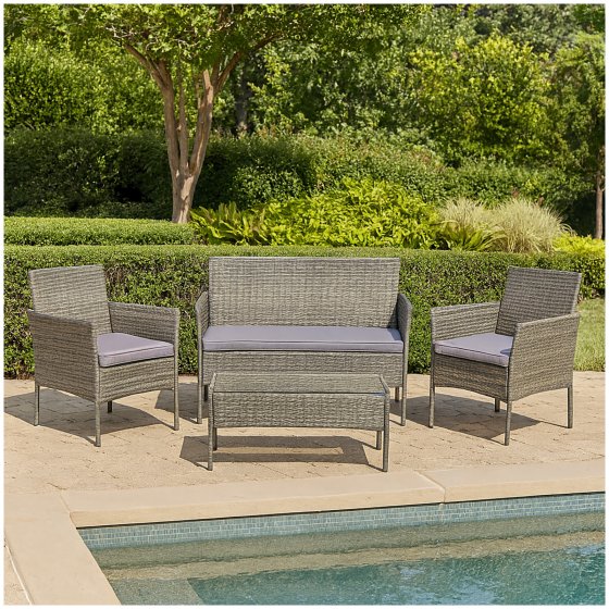 Outdoor Möbel Grau 4-teiliges Set 