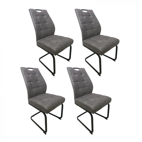 Modernes 4er Set hellbraune Schwingstühle für Esszimmer und Küche 