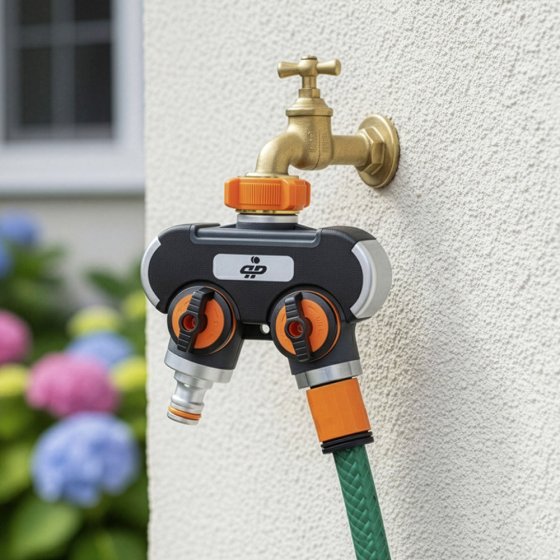 Wasserhahn-Verteiler 2-fach 