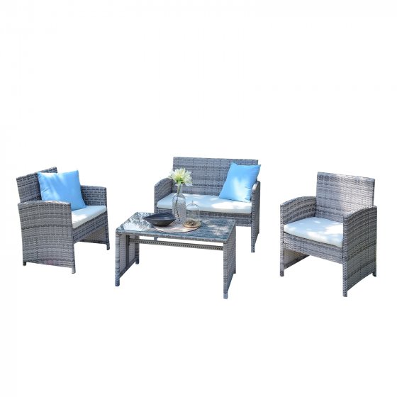 Outdoor Sofa mit Stühlen und Tisch 