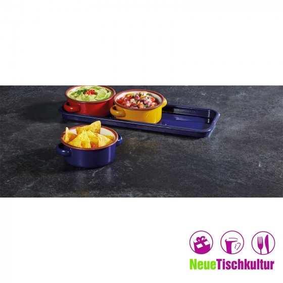 Dippschalen-Set 3-teilig, mit Tablett World of Flavours 