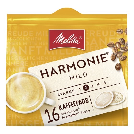 Melitta Kaffeepads Marmonie Mild Röstung 16 Pads 112g 5er Pack 
