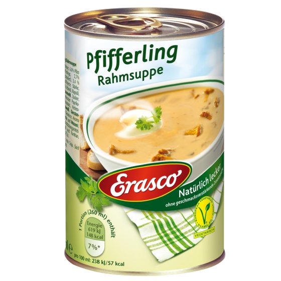 Erasco Pfifferling Rahmsuppe mit Sahne natürlich lecker 390ml 