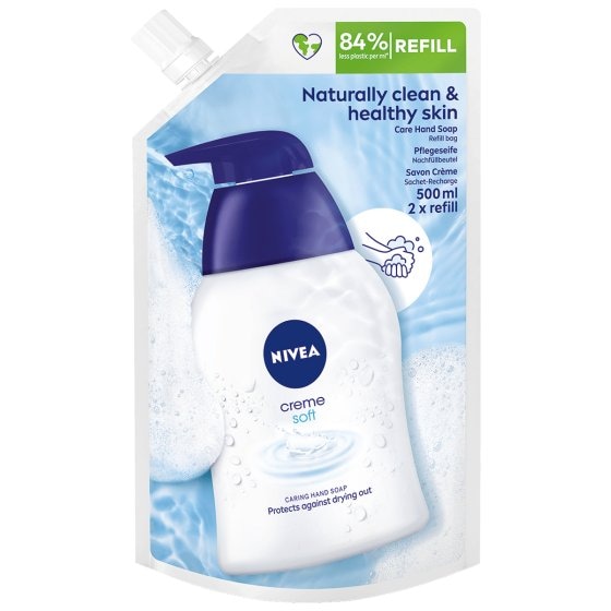 Nivea Creme Soft Handseife Cremeseife im Nachfüllbeutel 500ml 4er Pack 