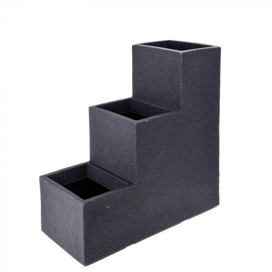 Moderner Blumentopf in Steinoptik 3-stufiges Pflanzgefäß für Garten u.Terrasse 
