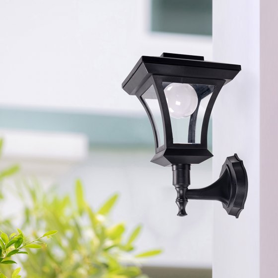 LED Solar-Laterne mir Wandhalterung 