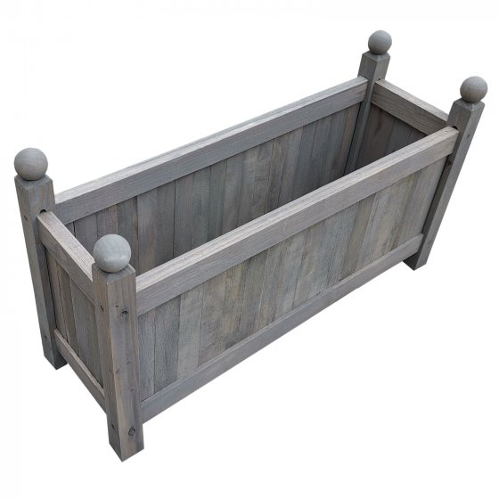 Holz-Pflanzkasten in Grau Blumenkübel für Garten, Terrasse und Balkon 