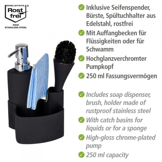 Spül-Set Mod. Empire Schwarz, mit Spülbürste