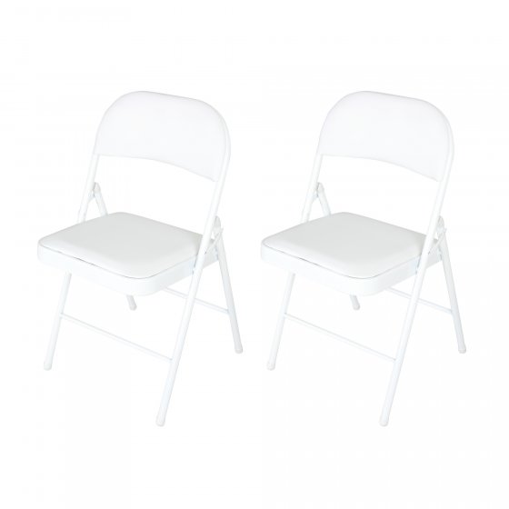 2er Set Klappstühle mit Polsterung Metallgestell und PVC Bezug 