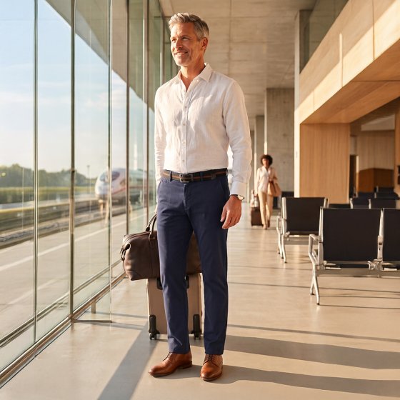 Bügelfreie Reisehose 30 | Marine
