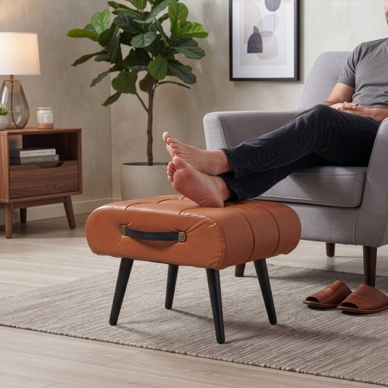 Gepolsterter Fußhocker im Retro-Stil 