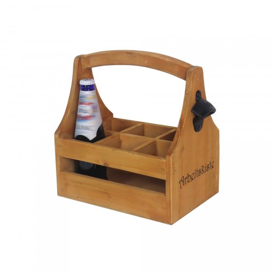 Rustikale Holz-Arbeitskiste mit Flaschenöffner Perfekt für Bierliebhaber und als Geschenkidee 