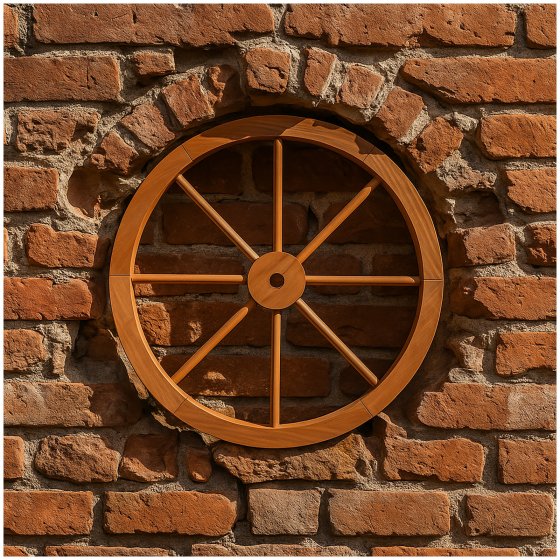 Wagenrad aus Fichtenholz Ø 60 cm rustikale Gartendeko 