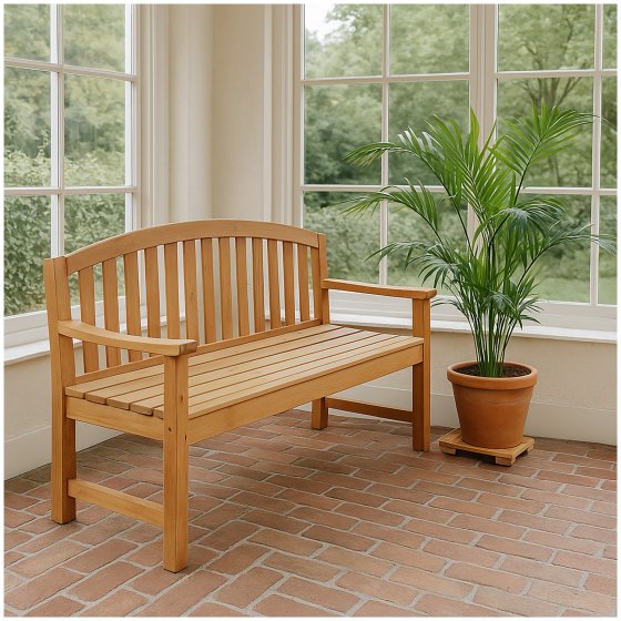 Stilvolle 2-Sitzer-Gartenbank aus Holz Perfekt für Garten, Terrasse und Balkon 