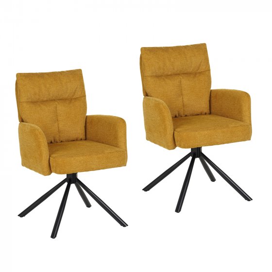 Esszimmerstuhl Kyra Gelb 2er-Set 