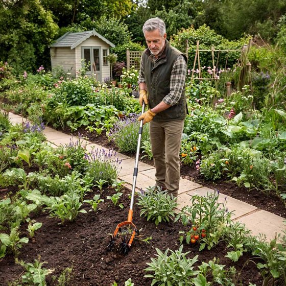 2-in-1 Gartenfräse mit Jätmesser 