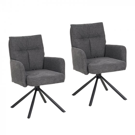 Esszimmerstuhl Kyra Anthrazit 2er-Set 