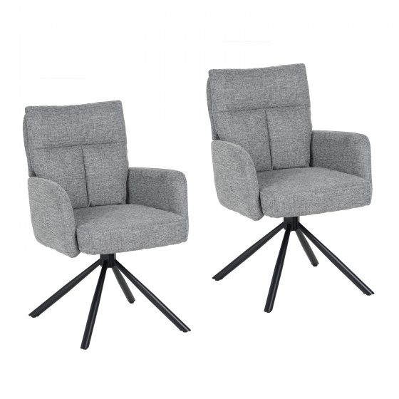 Esszimmerstuhl Kyra Hellgrau 2er-Set 