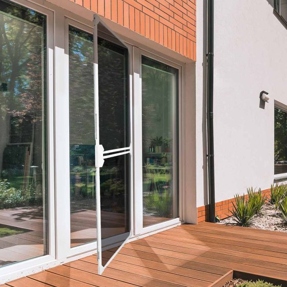 Teleskop-Insektenschutzgitter für Balkon- und Terrassentüren, weiß 