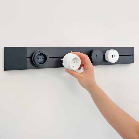 Modulares Stromschienensystem, schwarz, 50 cm 
