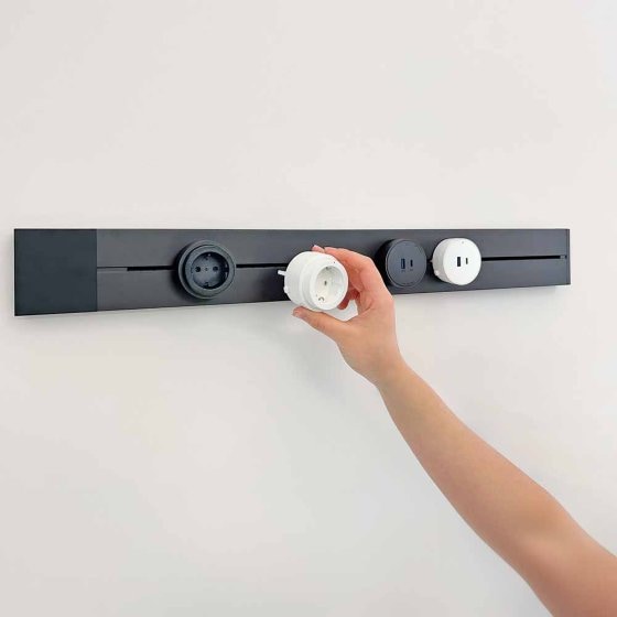 Steckdosenadapter für Stromschienensystem, weiß Weiß