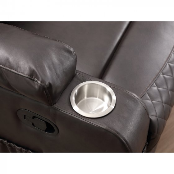 Elegantes 3-tlg.Sofa Set aus braunem Kunstleder für höchsten Wohnkomfort