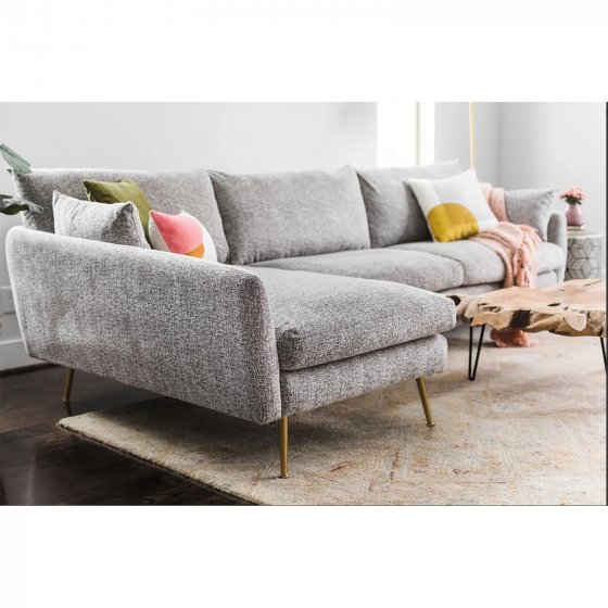 Ecksofa Antonius Webstoff Grau links
