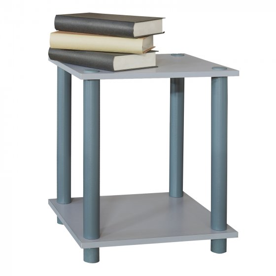 Moderner Beistelltisch in Grau mit Ablage 