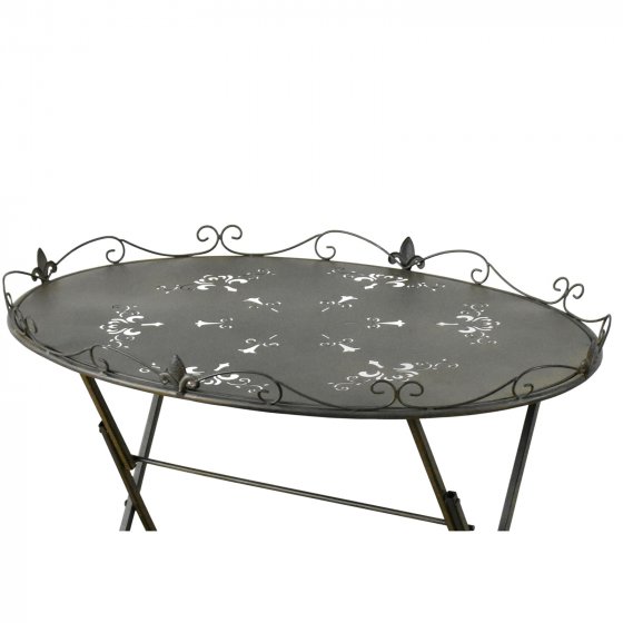 Gartentisch aus Metall Rostoptik Beistelltisch romantisch für Terrasse Balkon 