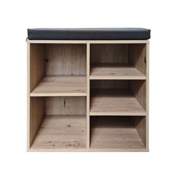 Garderobenbank mit 5 Fächern inkl. Sitzkissen Artisaneiche 
