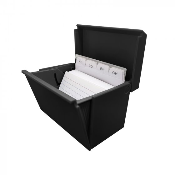 Karteikasten gefüllt farbig sortiert A8 