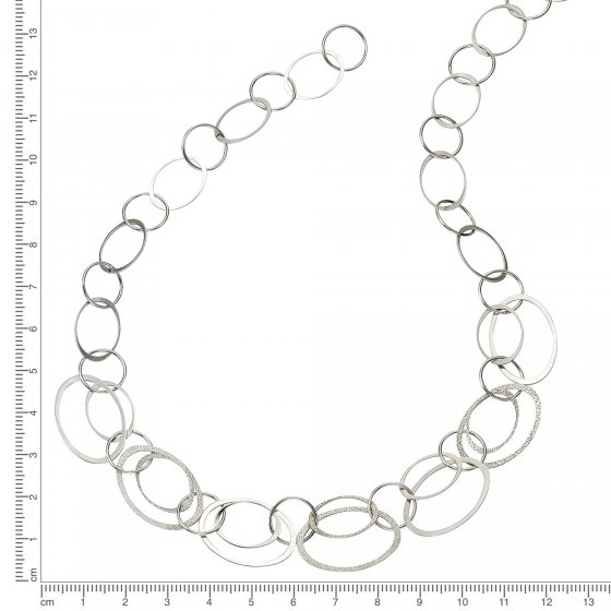 Halskette Silber 925 rhodiniert aus Ringen 45cm lang 