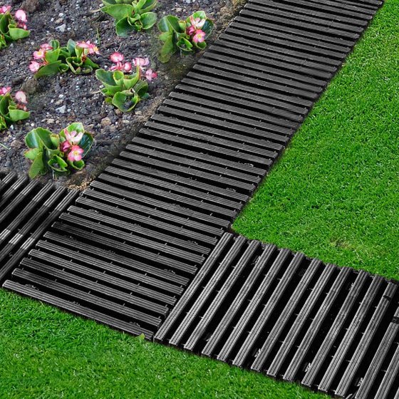 Gartenweg 131 cm Holzbohlenoptik Grau