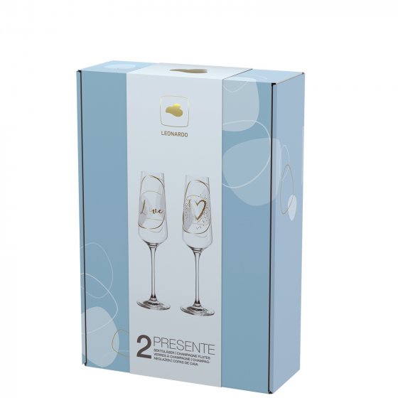 Sektglas 2er Set 280 ml Love 