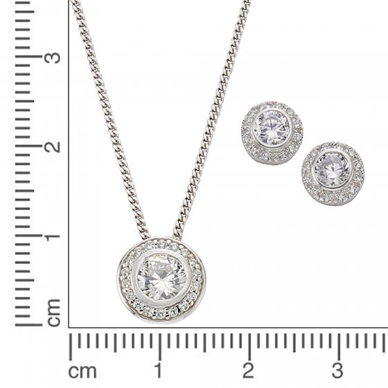 4tlg. Set 925/- Sterling Silber 
