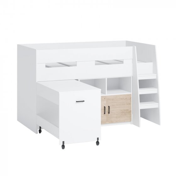 Bett 90x200 cm Hochbett mit Schreibtisch
