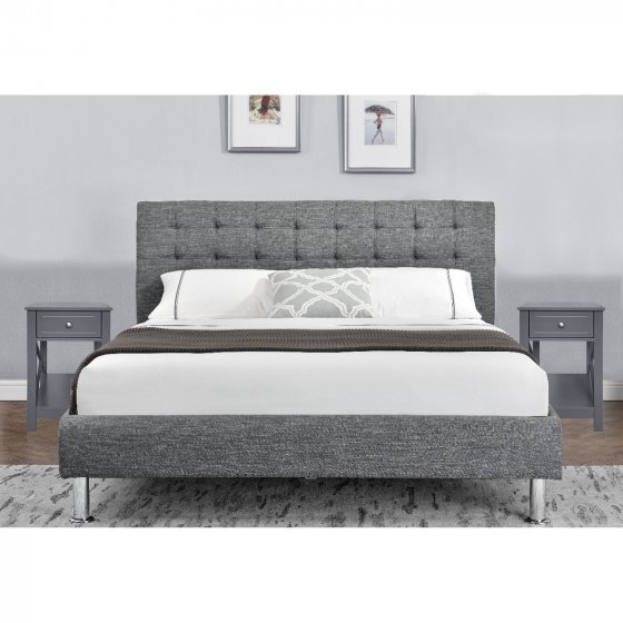 Nachtkommode Hayet 2er-Set Grau