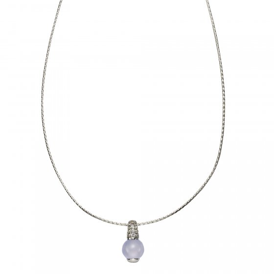 Anhänger mit Kette 925 Silber rhodiniert Echtstein 