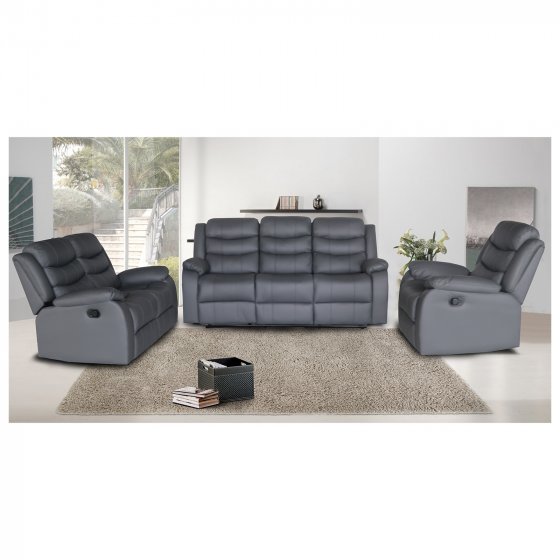 Sofagarnitur mit Relaxfunktion Kirwall Anthrazit