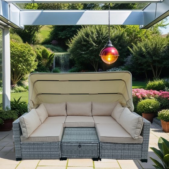 Outdoor Sofa Eleni Grau/Beige