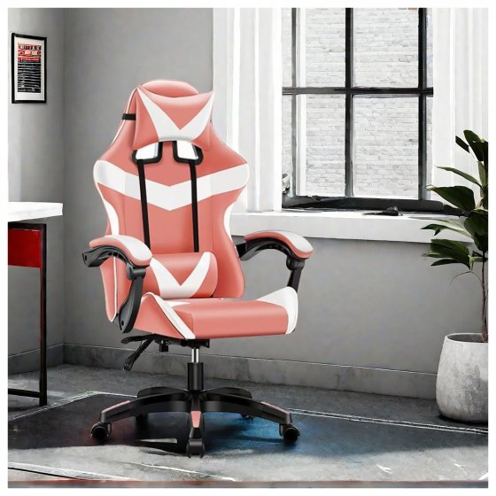 Gaming Stuhl Pink/Weiß Drehstuhl
