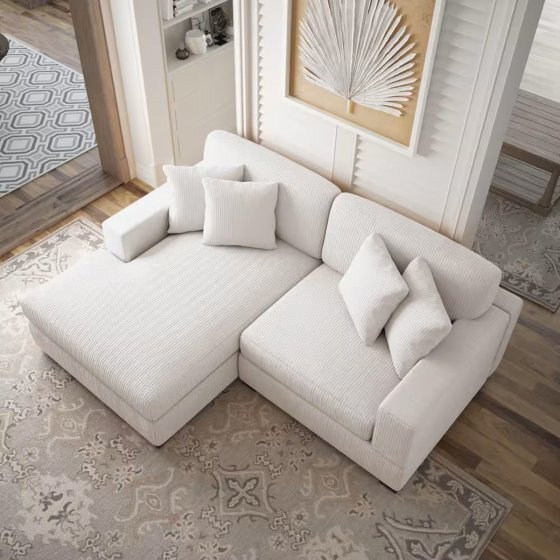 Couch mit Ottomane Links Xenia Beige
