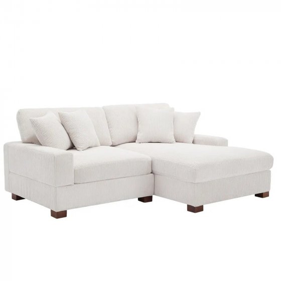 Couch mit Ottomane Rechts Xenia Beige