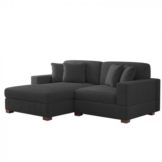 Couch mit Ottomane Links Xenia Anthrazit