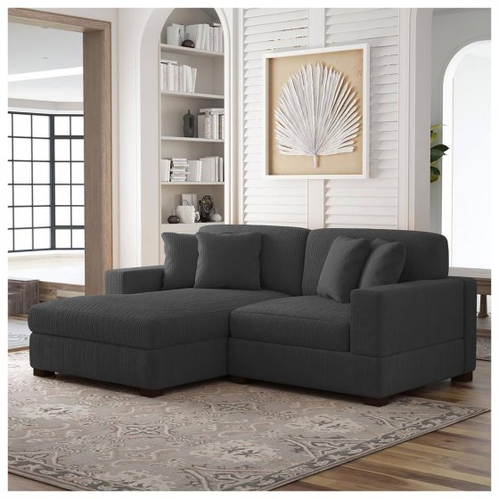 Ecksofa mit Ottomane links Xenia Anthrazit