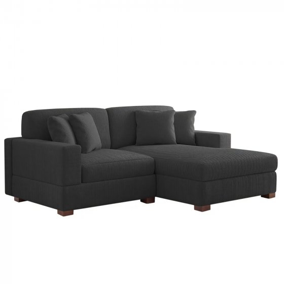 Couch mit Ottomane Rechts Xenia Anthrazit