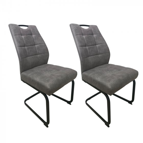 Modernes 2er Set Schwingstühle Hellbraun mit elegantem Design