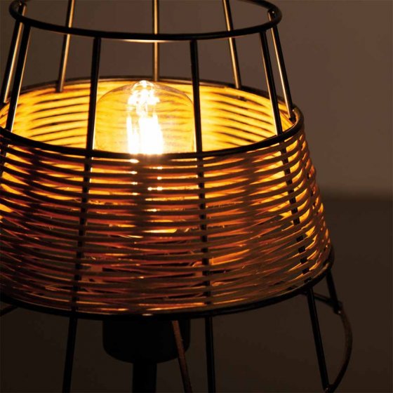 Rattangeflecht-Tischlampe 