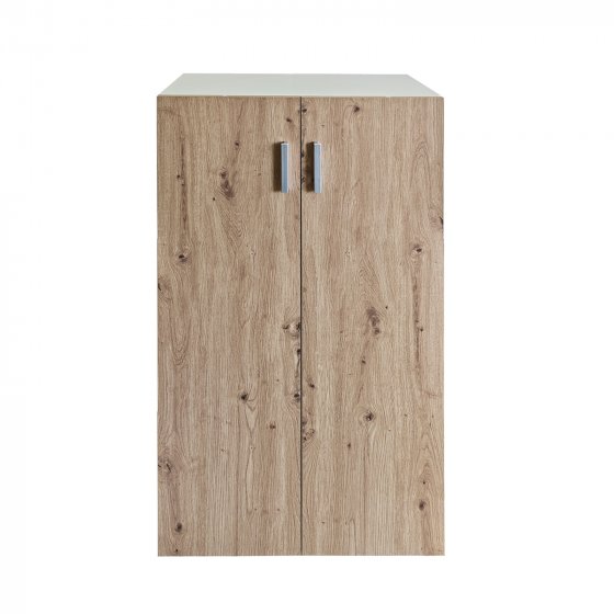 Kommode mit 3 Regalfächern Nina Weiß-Artisaneiche 