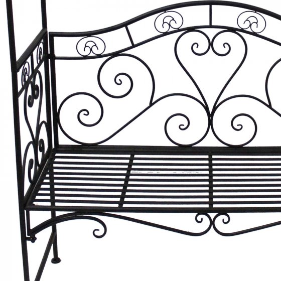 Romantische Gartenbank mit Rosenbogen aus Metall Celia 
